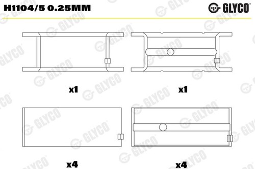 Cuscinetto albero motore glyco - motore,